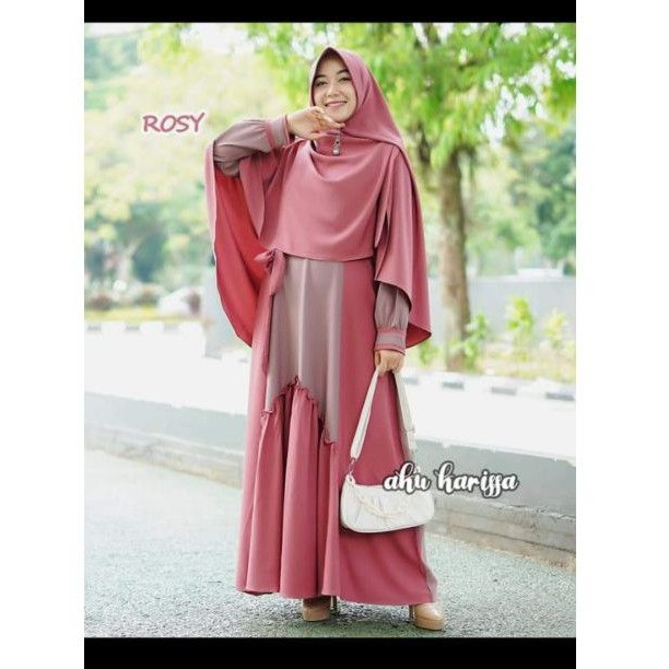 GAMIS SET JILBAB ORI AKU KARISSA / GAMIS WARNA ROSY