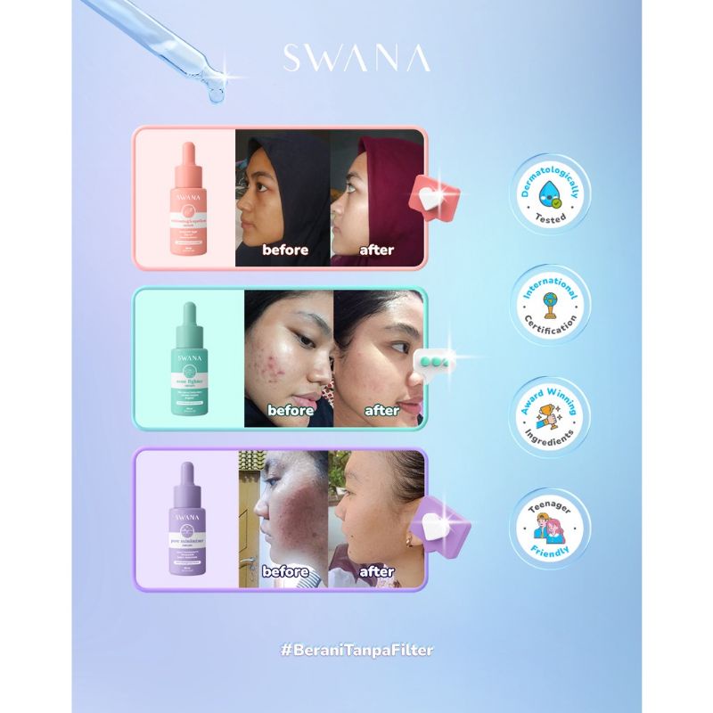 swana serum - serum swana - swana serum pore minimizer - swana serum acne fighter - swana serum whitening &amp; spotless - serum hanasui - hanasui serum