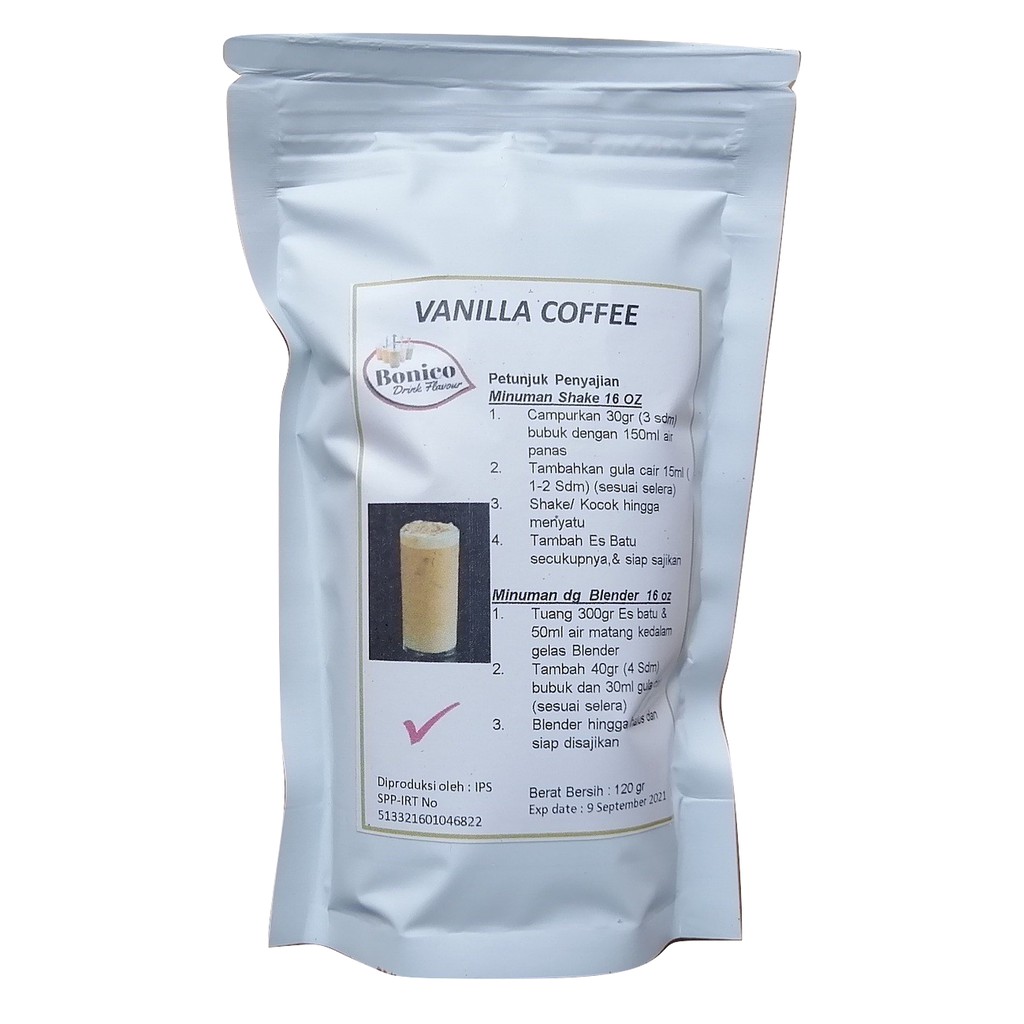 

BONICO VANILLA COFFEE 120gr Bubuk minuman VANILLA COFFEE milk shake