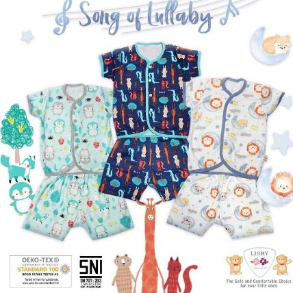 Libby Setelan Pendek | Setelan Anak Libby | Libby Setelan Pendek Kancing Tengah