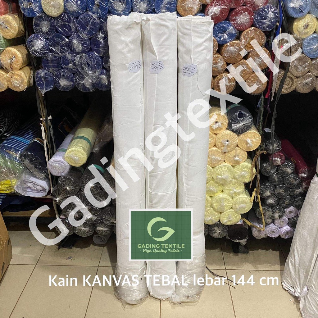 ( per 1 roll ) kain KANVAS TEBAL canvas gray greige lebar 144 cm isi 40 meter warna putih beras BW bahan diy tas totebag tote goodie bag souvenir alas sepatu dekorasi dekor tirai hordeng gorden alas piknik kerajinan tangan printing sublime sublim