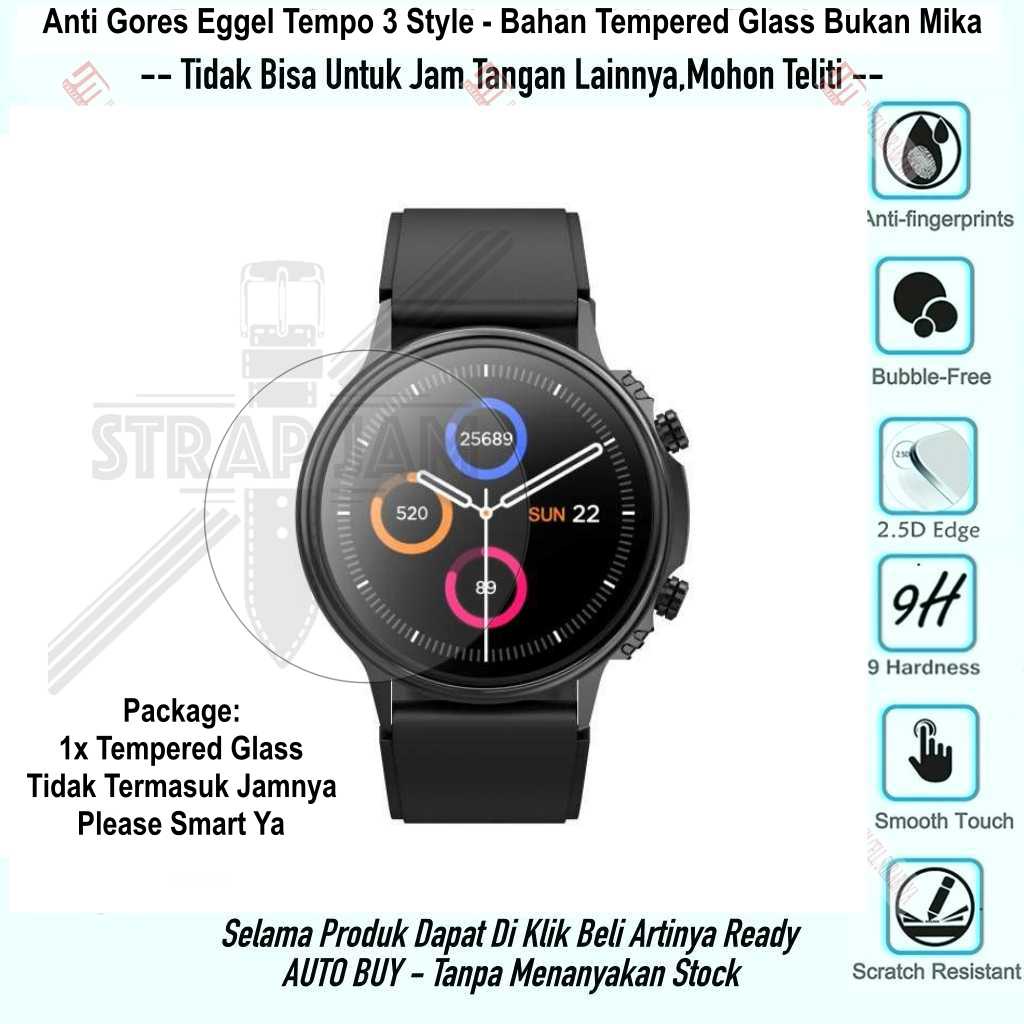 Anti Gores Eggel Tempo 3 Style Bulat - Bahan Kaca Tempered Glass Bukan Mika