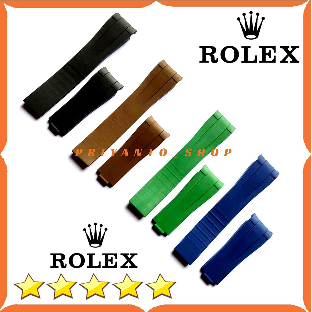 Strap Rubber Tali Jam Rolex Daytona Datejust GMT Rubber B Yacht 20mm Premium Rubber Watch Bend Rolex Terbaik