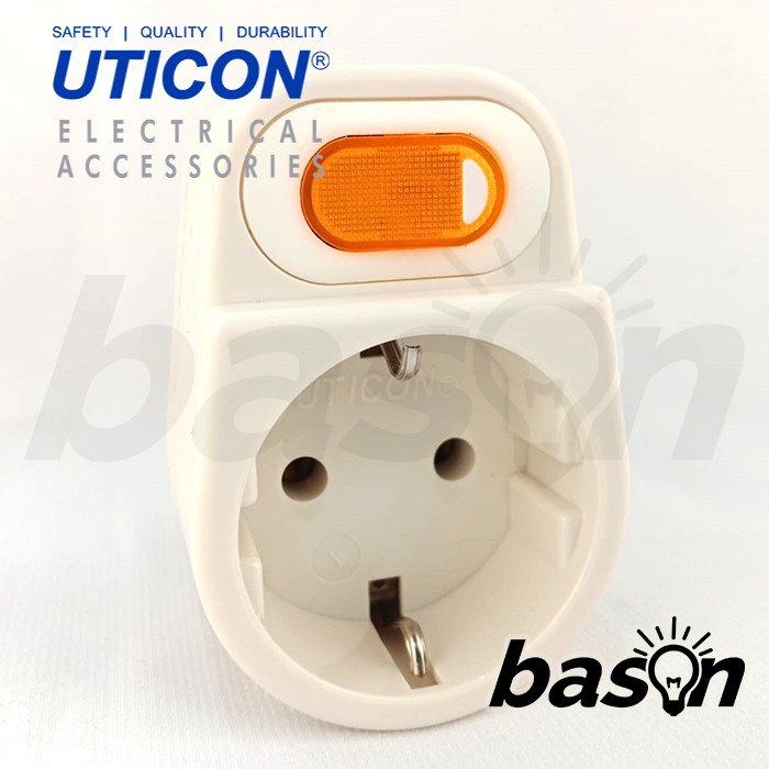 UTICON ST118SWN - Stop Kontak Arde Socket + Saklar