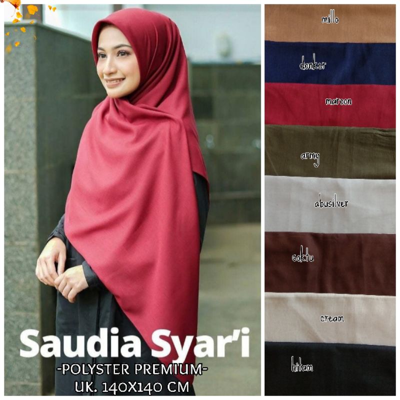 JILBAB/SEGI EMPAT SAUDIA SYAR'I JUMBO ori by Umama bahan katun saudia