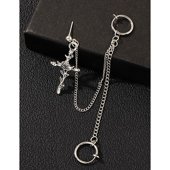 LRC Anting Tusuk Fashion Silver Cross Earrings D42238