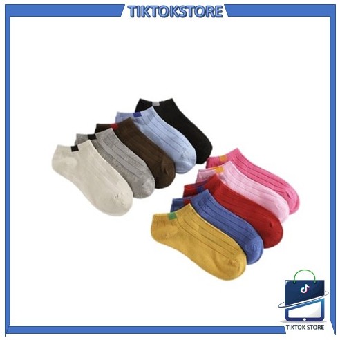 TIKTOK - Kaos Kaki Pendek Semata Kaki Ankle Cute Short Socks Petak Kotak