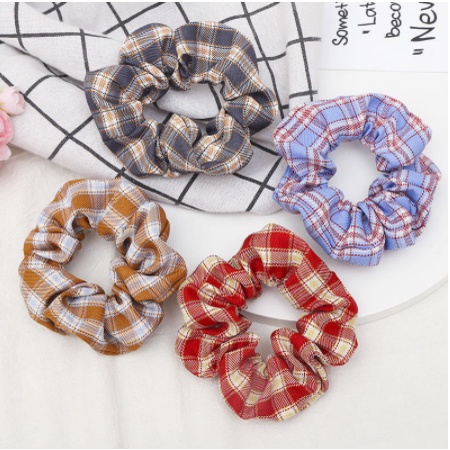 [RD] SCRUNCHIE Motif Korean Style - Ikat Rambut Ponytail Elastis - Cepol Rambut Pastel