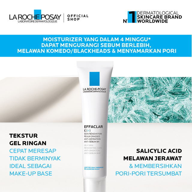 La Roche Posay Effaclar K+ Moisturizer 40ml - Pelembab Wajah Kulit Berminyak/ Blackheads