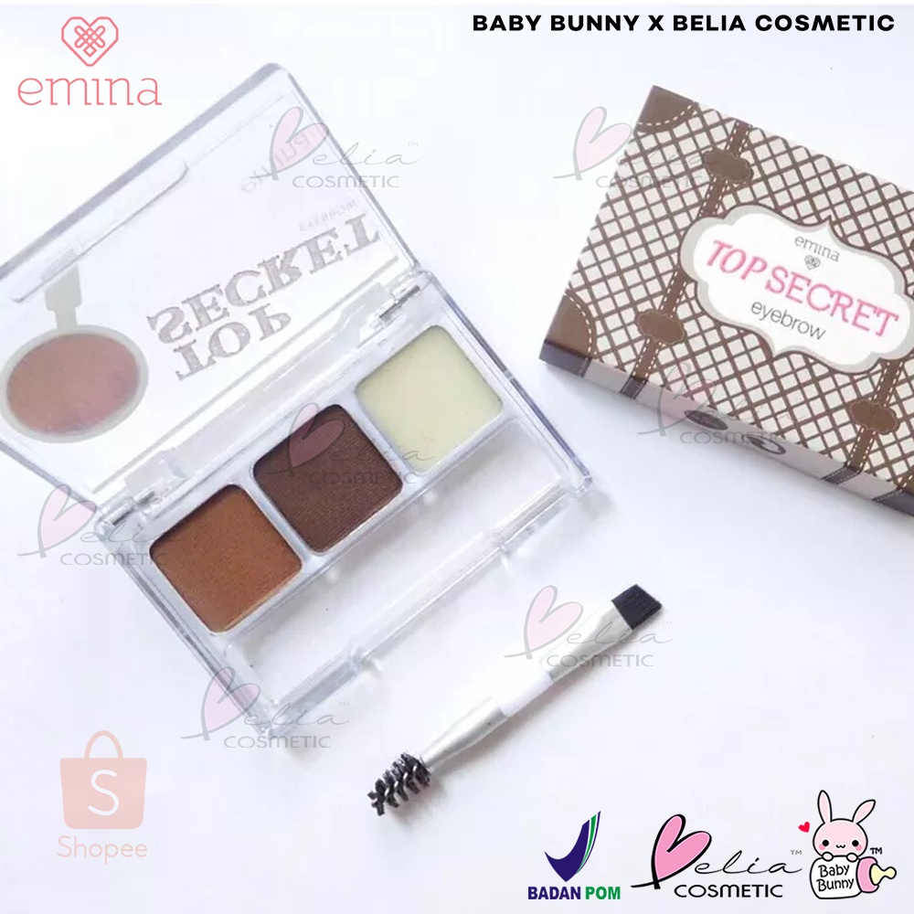 ❤ BELIA ❤ Emina Top Secret Eyebrow | Eye Brow Kit Palette BPOM