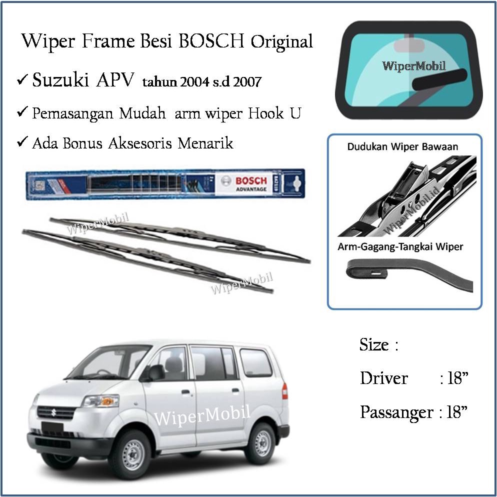 Wiper Bosch Mobil Suzuki APV 2004 2005 2006 2007 BOSCH