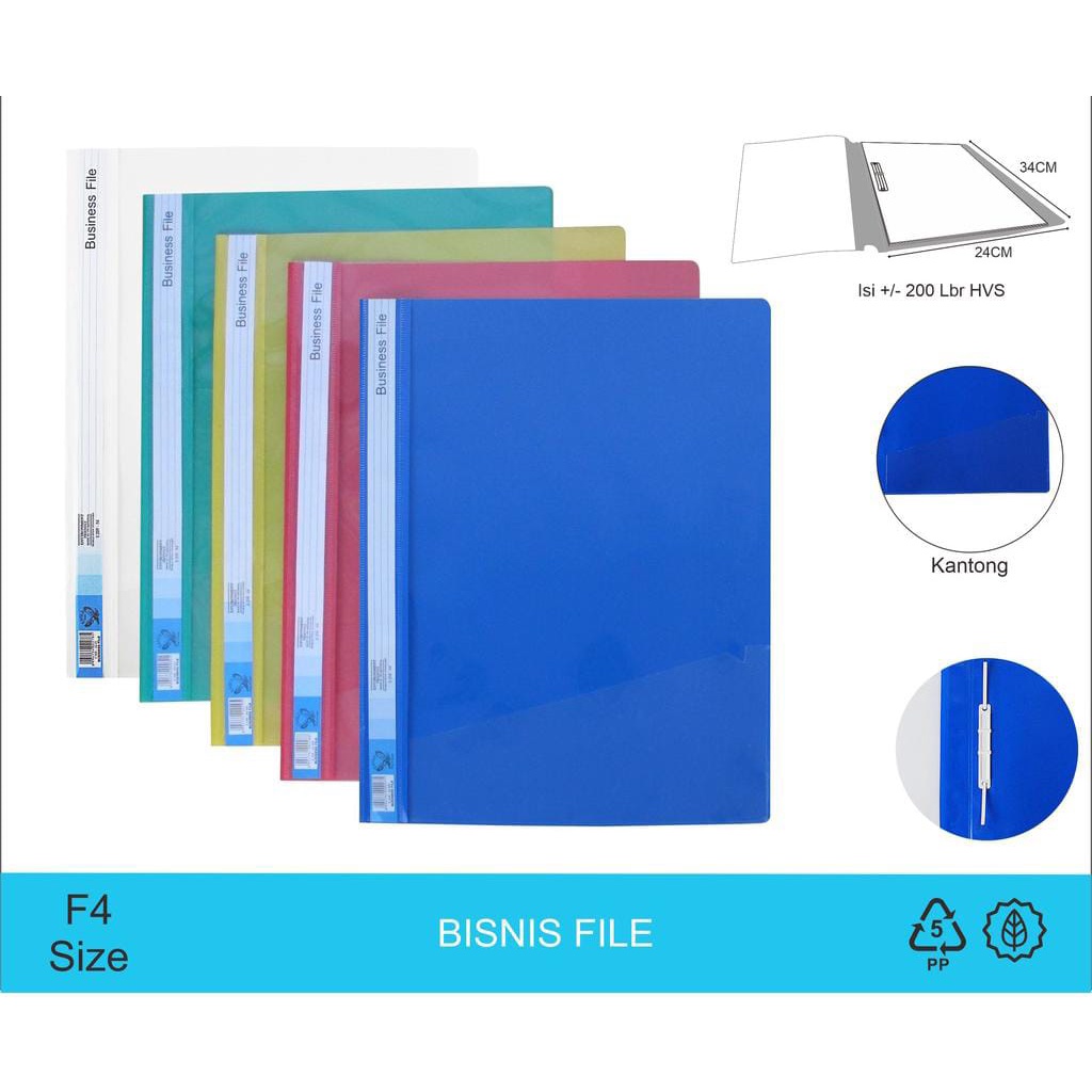 

4PCS Bisnis/Business File polos (FOLIO) MAP PLASTIK