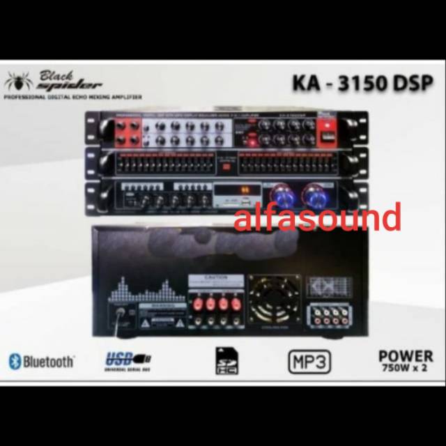 AMPLIFIER KARAOKE BLACKSPIDER KA 3150 DSP AMPLI BLACK SPIDER KA3150DSP