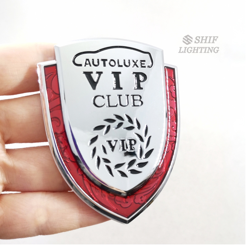 1pc Stiker Logo VIP CLUB Metal Multi Warna Untuk Dekorasi Bodi Belakang Mobil