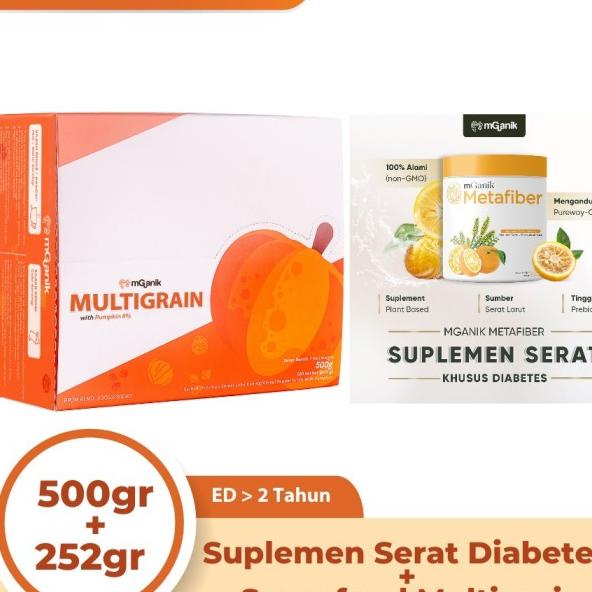 

Mganik Metafiber 252Gr + Multigrain 500Gr - Suplemen Serat Diabetes