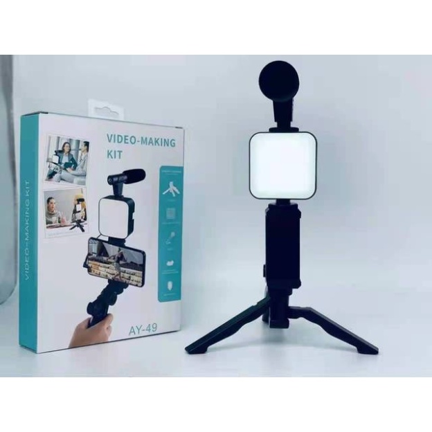 Video Making Kit / Vlogging Kit / LED Video Light Phone Holder Tripod Microphone Remote Shutter