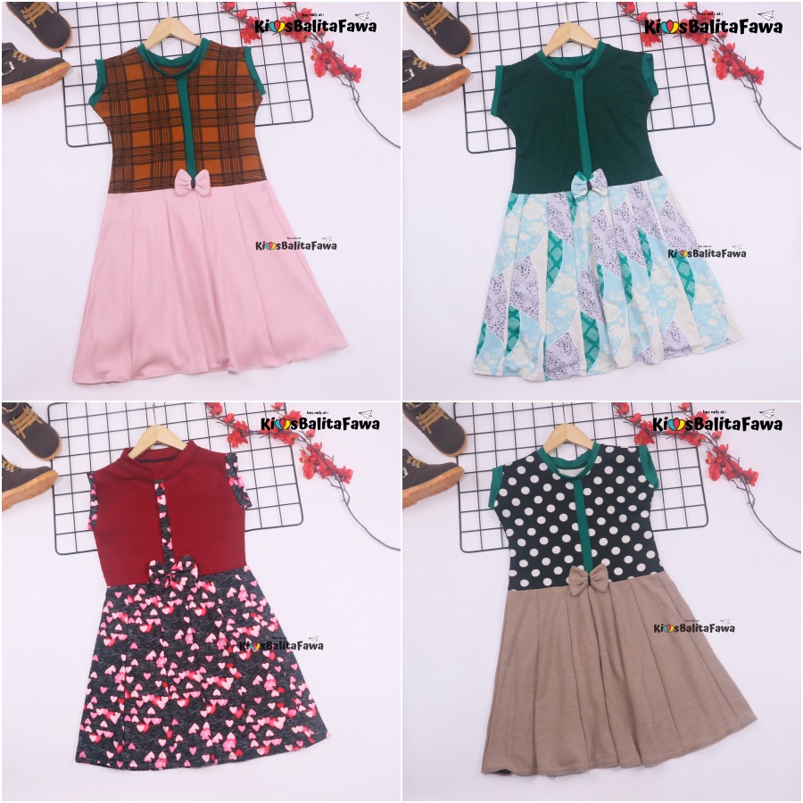 Dress Lala uk. 7-8 th / Baju Dress Anak Perempuan Cewek  Yukensi Dress Batik Murah