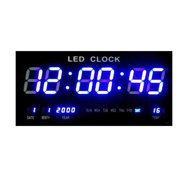 Jam Dinding Digital LED Meja LED Clock 4622 Biru