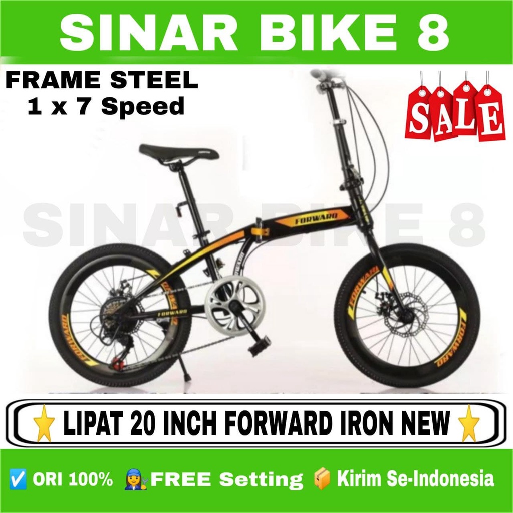 Sepeda Lipat 20 Inch FORWARD IRON STEEL 7 Speed Disc Brake