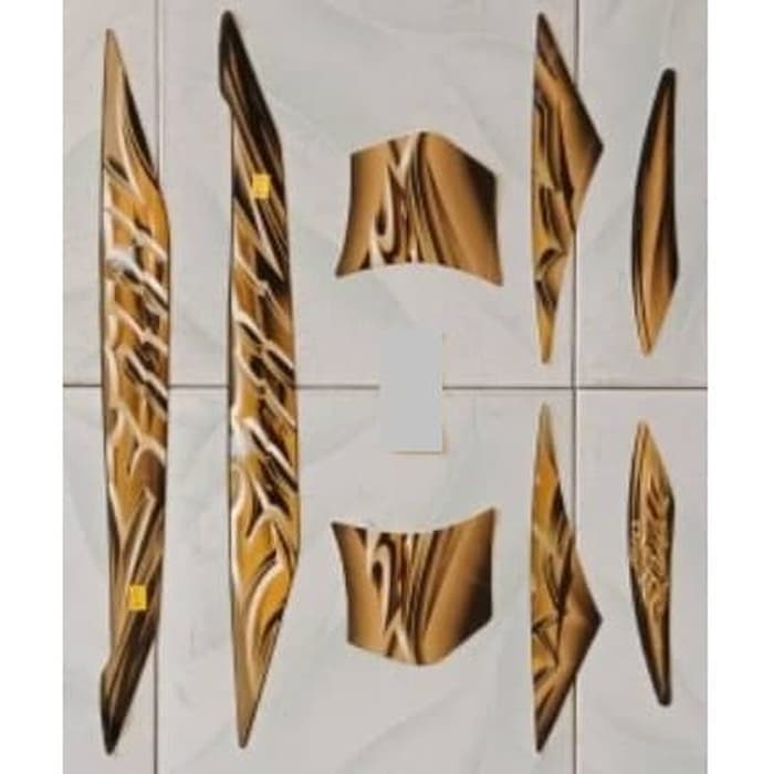 Striping Stiker Lis Motor Yamaha Mio soul 2010 Warna Hitam Emas