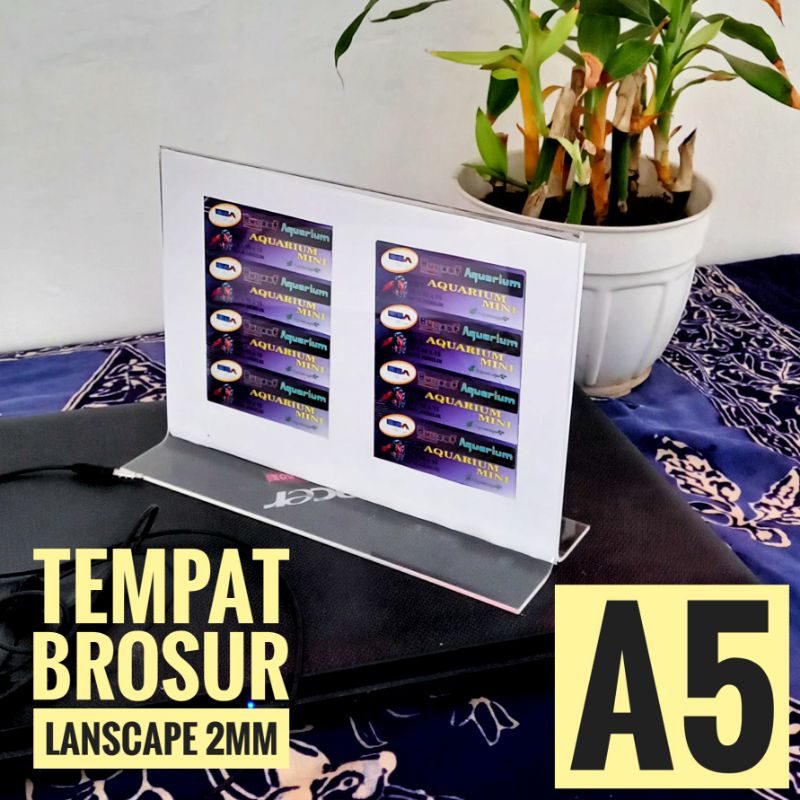 

0TEMPAT BROSUR / TENT CARD AKRILIK DISPLAY 2 SISI A5 TEBAL REAL 2MM