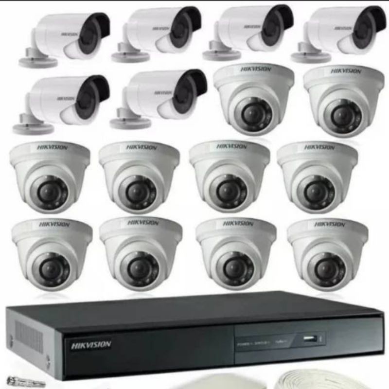 PAKET KAMERA CCTV HIKVISION 16 CAMERA 2MP 1080P FULL HD 4TB