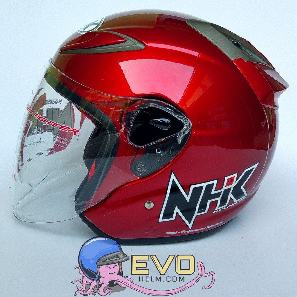 NHK R6 SOLID Half Face - Single Visor ROYAL RED