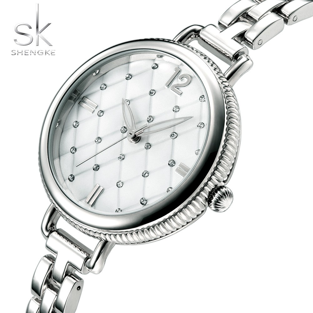 SHENGKE 0025 Jam Tangan Wanita Analog Stainless Steel WK-SBY