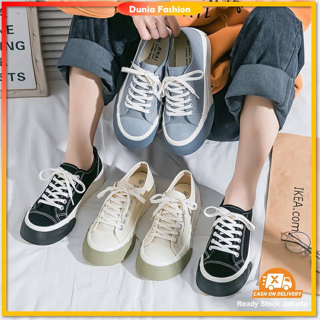 [DUNIA FASHION] Sepatu Wanita Taeyong Sepatu Sneakers Wanita Sport Shoes Cream DF-544