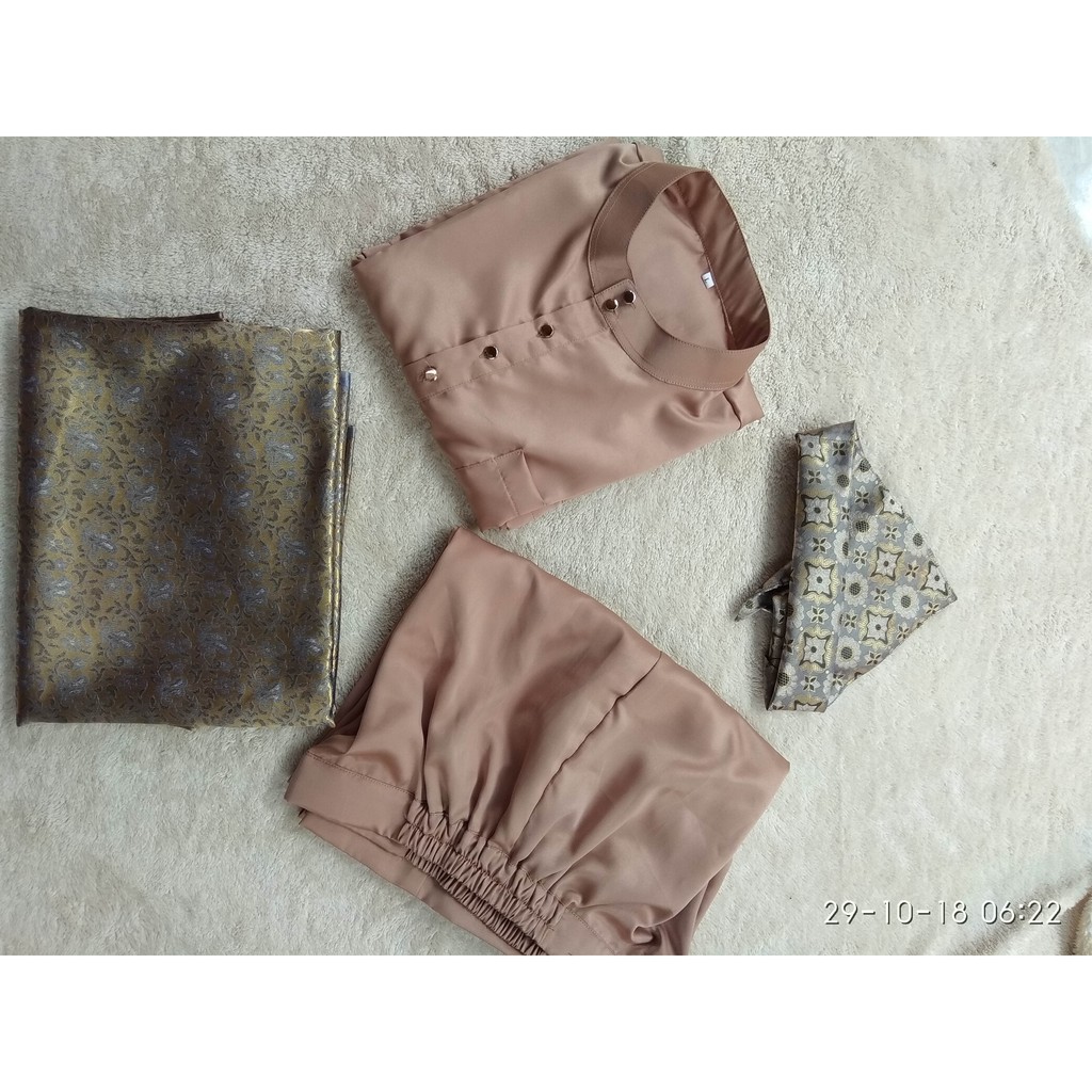 Setelan baju muslim adat melayu pria baju muslim melayu adat lengkap ------