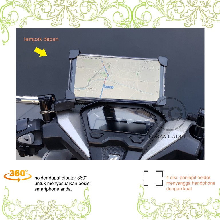 Phone Holder Motor Dudukan Bracket Penjepit di Spion