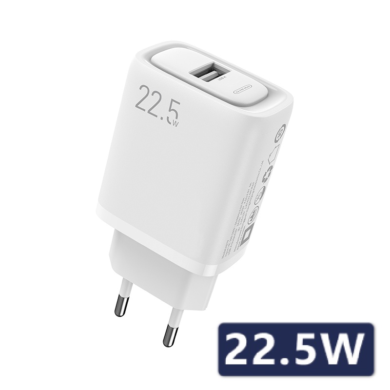 YLV 22.5W 30W 36W Kepala Charger Adaptor QC4.0 Universal Usb Port EU Plug Quick Charging Charger-AE79 Putih(22.5W)