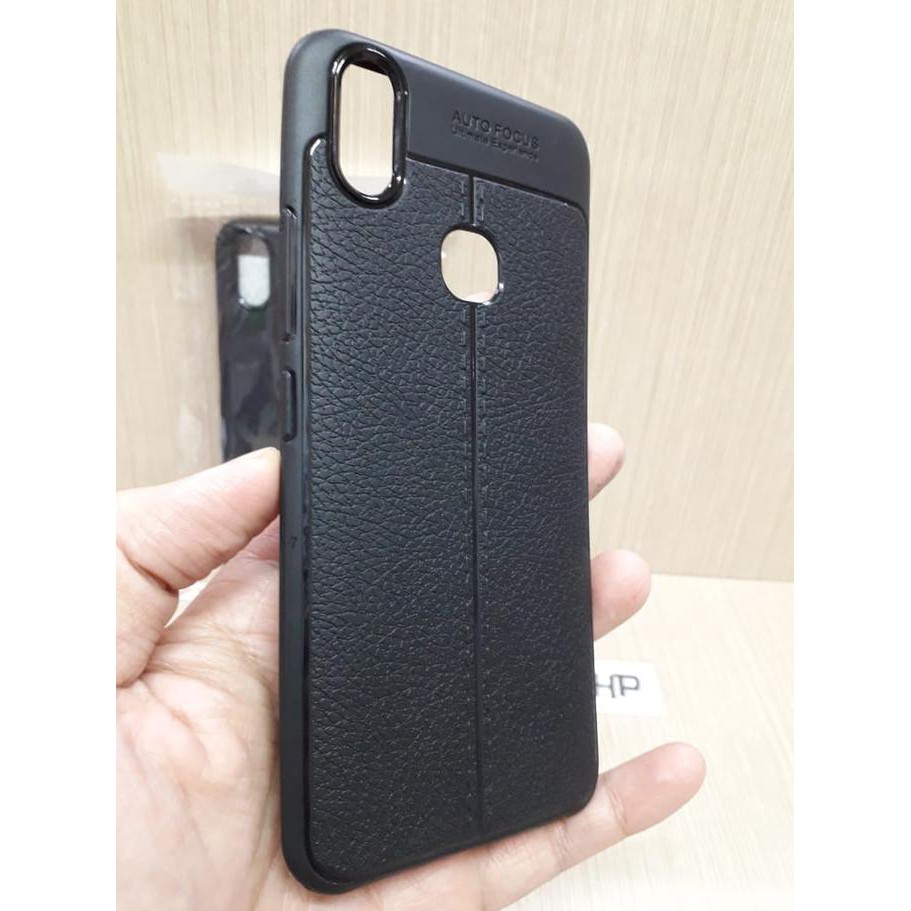 Auto Focus Vivo V9 6.3 inchi Leather SoftCase AUTOFOCUS Motif Kulit
