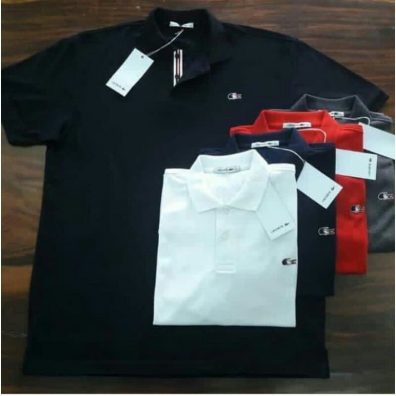 kaos polo shirt pria Lacoste import bahan cotton Quality