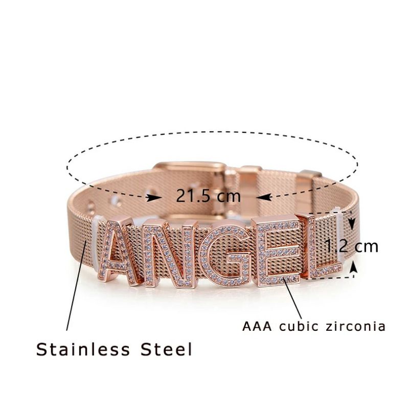 Gelang Nama Gelang Gesper Liontin Huruf Alfabet