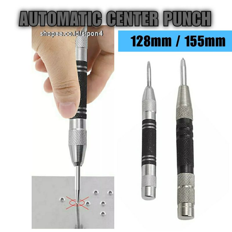 [BISA COD] Penitik Besi Automatic Drip Center Punch 128mm / 155mm Pen Penanda Titik Bor Otomatis