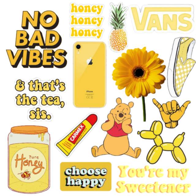 

Sticker case handphone tumblr ukuran 3-5cm (kuning)