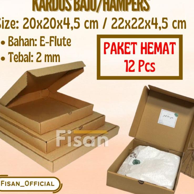 

⇆ 12 Pcs Kardus Dus Gift Box Hampers Baju Pizza 20x20x5 / 22x22x5 ➦