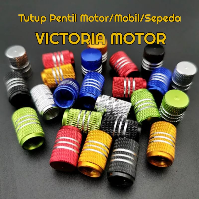 Tutup pentil Motor mobil Sepeda Aluminium Cnc full warna polos