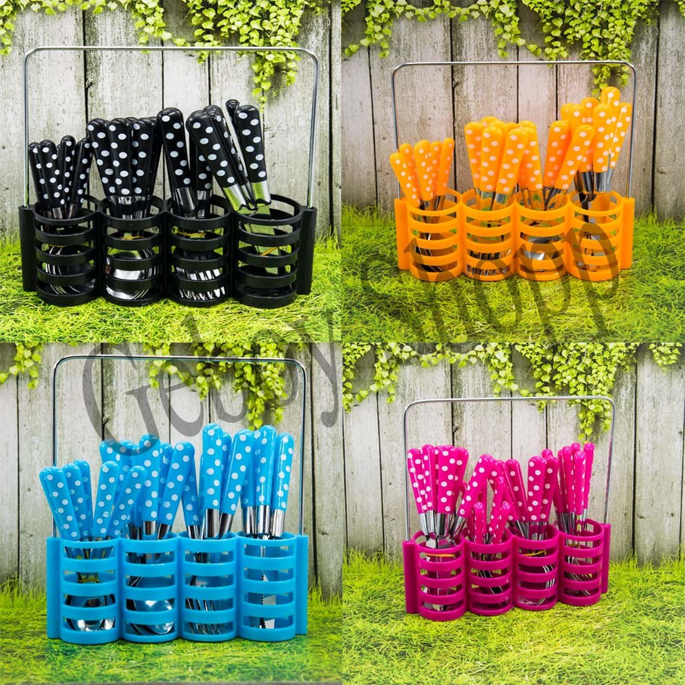 SENDOK SET POLKADOT B /  PERALATAN MAKAN DAPUR RUMAH TANGGA