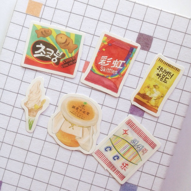 

Sticker Korean Snack / Stiker Jurnal / Sticker Korea