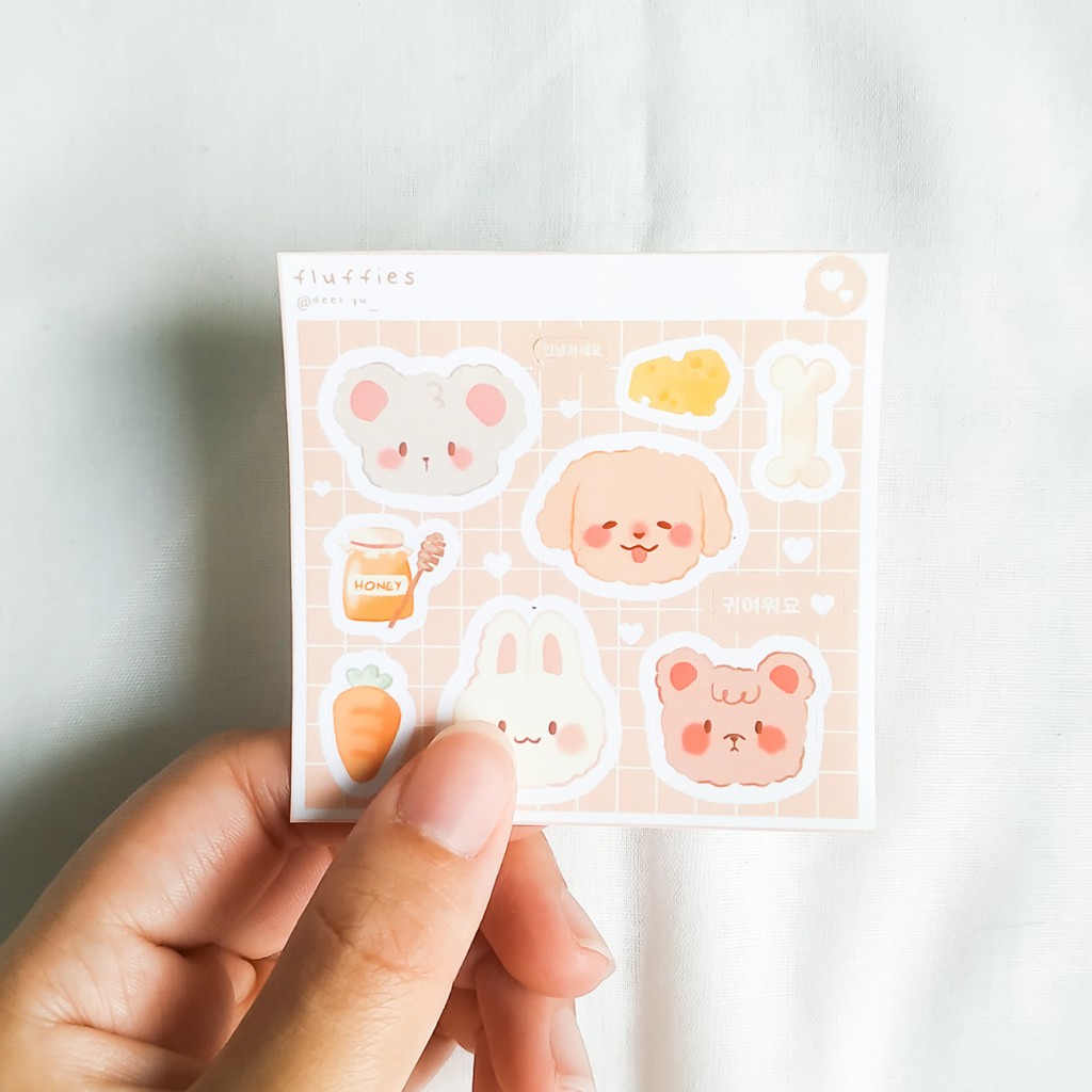 

Deer yu - Fluffies Sticker Sheet / Stiker (waterproof)