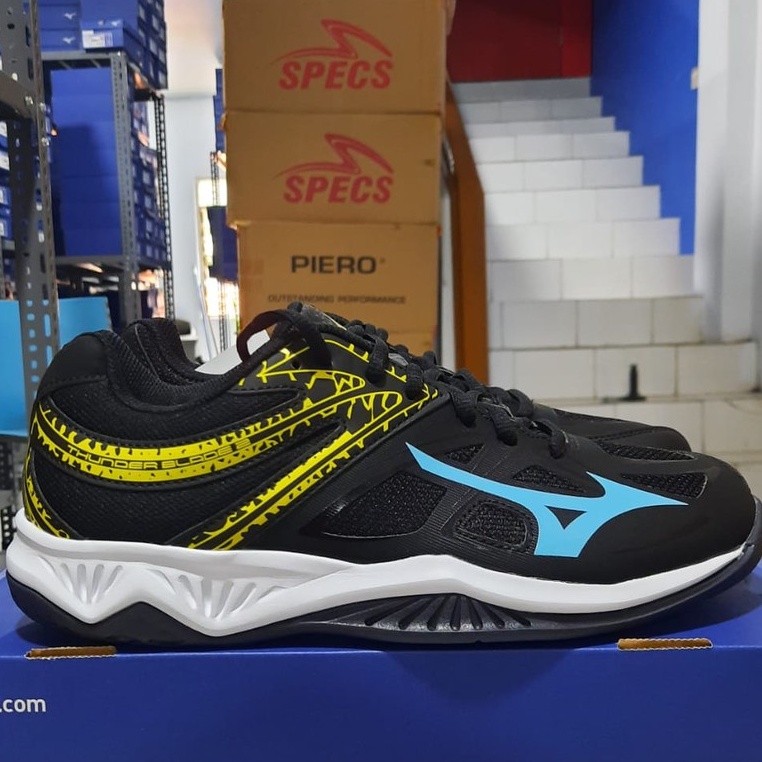 Sepatu Volley Mizuno Thunder Blade 2 - Black/Blue Atoll/Flash