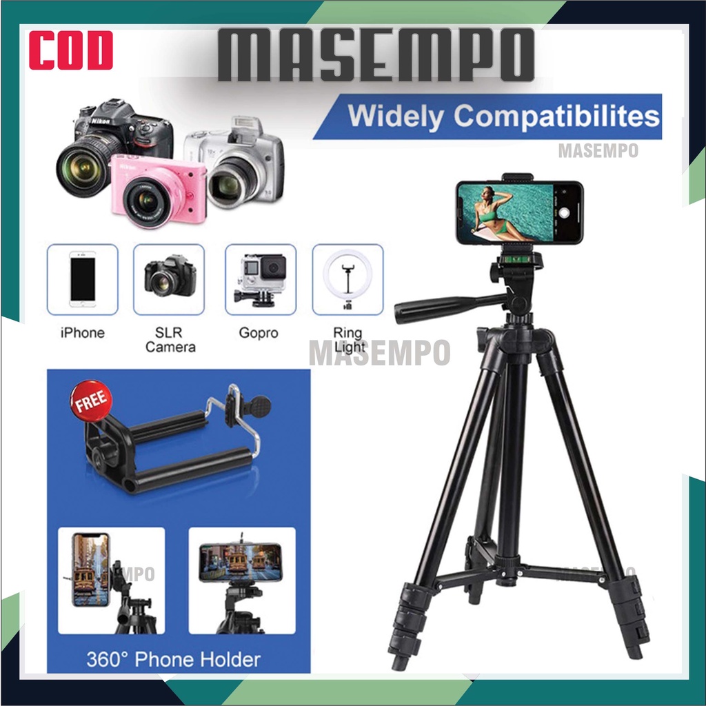 Tripod kamera HP 3120 Holder U Kaki Stabilizer 1 Meter