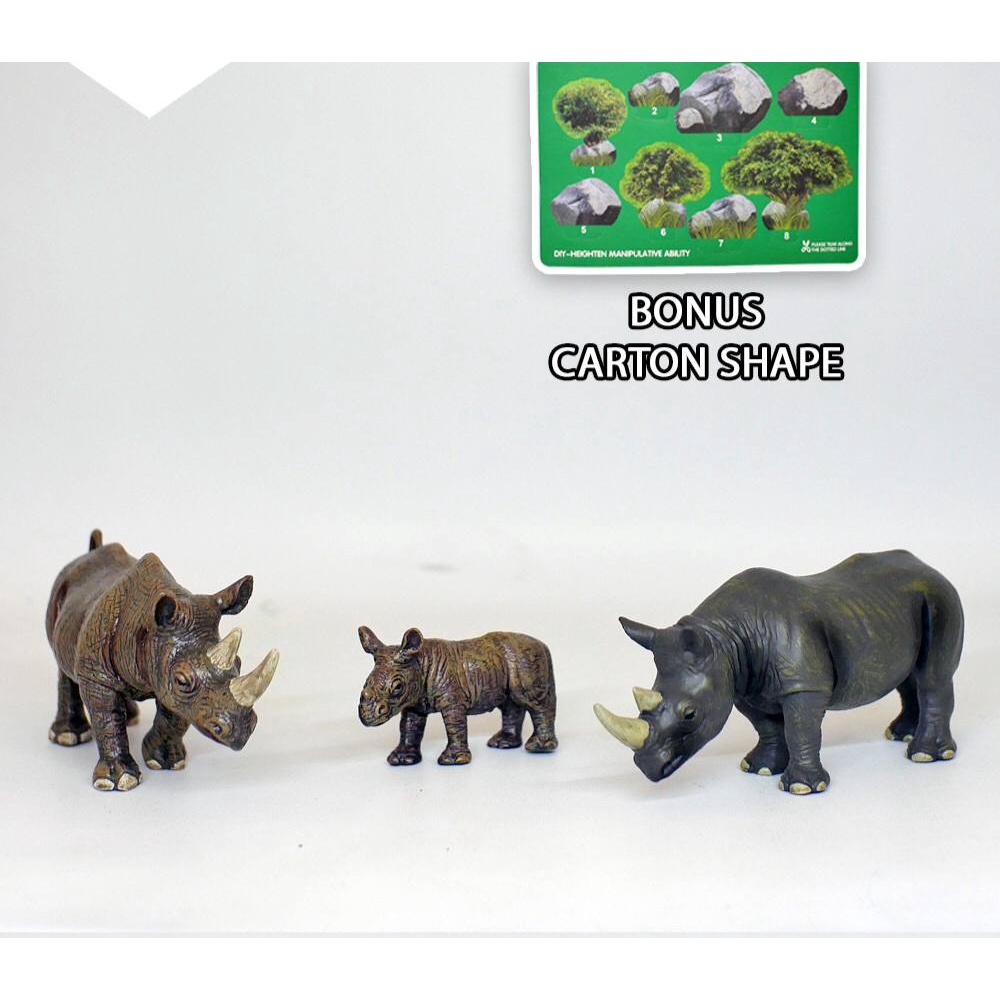 New Canna Animal Kingdom - Rhino Wild Family - Badak 3 pcs