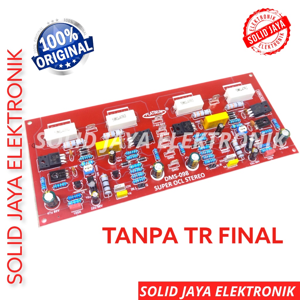 KIT POWER DRIVER SOCL 504 STEREO DMS098 AMPLI AMPLIFIER DRIVER SOCL504 SUPER OCL DMS098 DMS-098 TR TRANSISTOR FINAL PCB FIBER TOSHIBA JAPAN ASLI ORI ORIGINAL PLATINUM