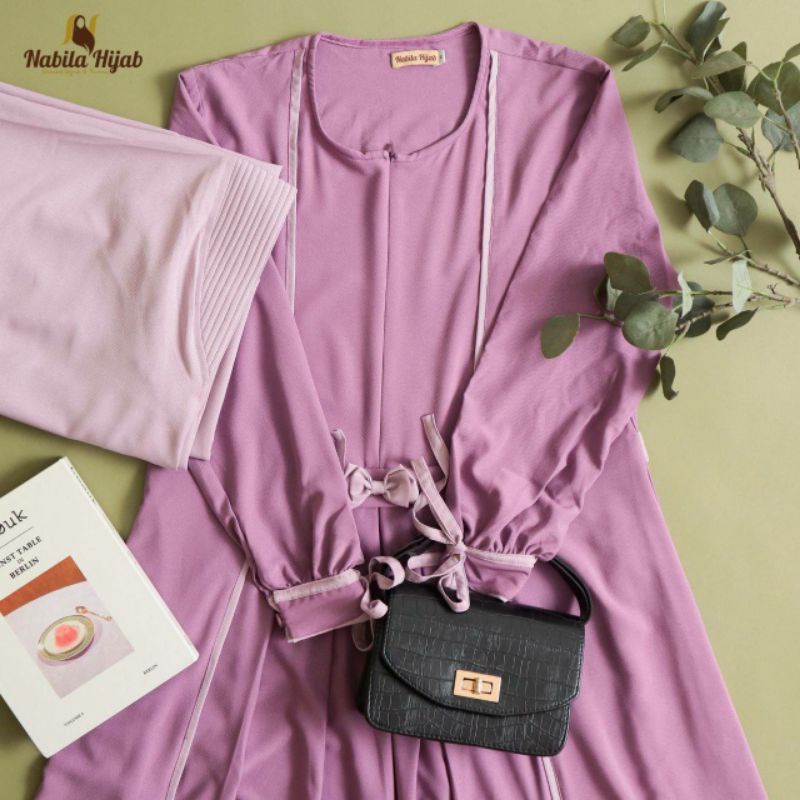 SELLY SET NABILA HIJAB (Gamis Set Premium Torino + Cadar Tali)