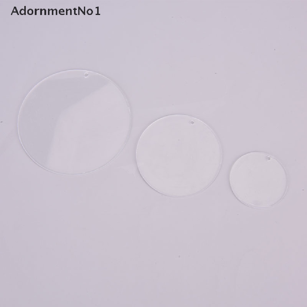 [AdornmentNo1] 10PCS Acrylic Clear Circle Discs Keychain Blanks Tassels Keyrings DIY Pendants [new]