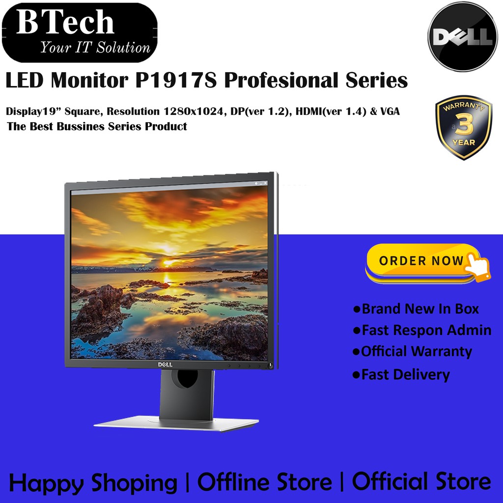 Monitor DELL P1917S Professional Series 19 inch Square 3 Year