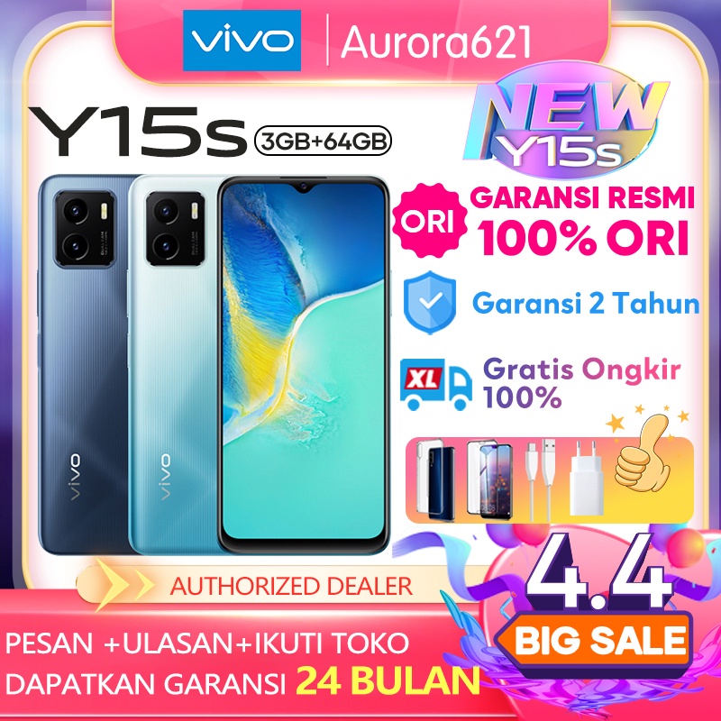 Vivo Y15s Y12s 3GB/32GB Baterai 5000mAh Layar 6.51 inch Side Fingerprint Garansi Resmi Vivo 1 Tahun handphone VIVO Termuarh hp vivoy12s baru